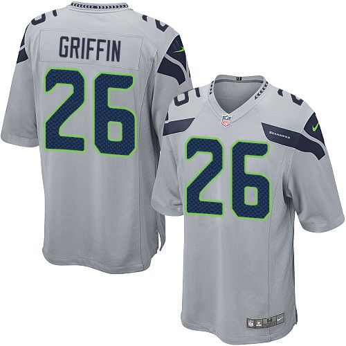 Men Seattle Seahawks #26 Shaquill Griffin Nike Grey Player Game NFL Jersey